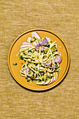 Swabian egg noodle salad with apples and a mustard sauce