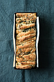Herb pull-apart bread with alpine cheese