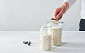 Homemade instant oats in jars
