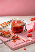 Homemade spring rhubarb jam