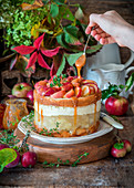 Apple caramel cake