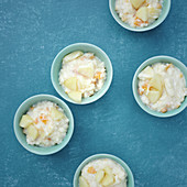 Rice pudding with apricots