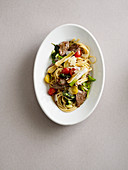 Bavette with beef and tomatoes (one pot pasta)