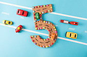 A racing car track for a 5th birthday