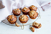 Oatmeal muffins on a cooling rack