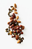 Various nuts and pumpkin seeds