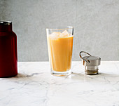 Vitamin-rich apple and carrot drink with yoghurt