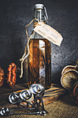Homemade vanilla extract with vodka