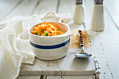 Simple polish carrot with green peas