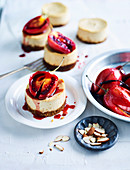 Baked Ricotta Cheesecakes with Poached Tamarillos