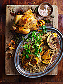 Roast Chicken with Pumpkin and Currant Couscous