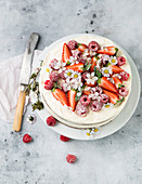 Light spring cake with berries