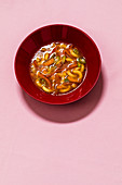 Oriental pasta stew with summer vegetables