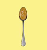 Peanut butter on a tablespoon