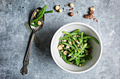 Green beans with capers and hazelnuts