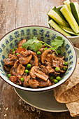 Mushroom curry with peas