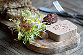 Chicken liver pate with rice salad and sourdough bread