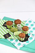 Chocolate mint cakes in paper cups