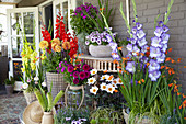 Porch with summer flowers