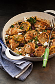 Greek chicken with lemon and rice