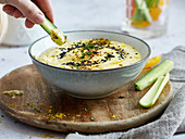 Yoghurt and curry dip with chives