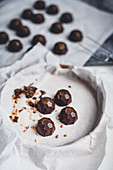 Chocolate pralines with nougat