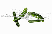 Courgettes with a splash of water