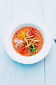 Gazpacho with strips of grilled bread