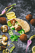 Falafels in Pita Bread with Sauce