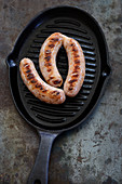 Sausages in a grill pan