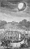 First Launch of Unmanned Hydrogen Balloon, 1783