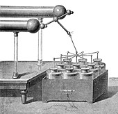 Electric Battery, 9 Leyden Jars, 18th Century
