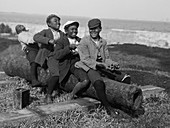 Boys Playing On Cannon, 1902