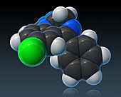 Alprazolam, molecular model