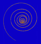 Electron Spiral Track, Bubble Chamber Event