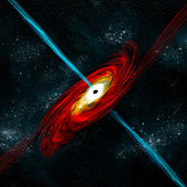 Black Hole Attracting Matter, Illustration