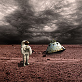 Marooned Astronaut on Barren Planet, Concept