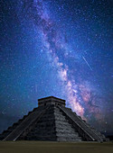 Castillo Pyramid with Milky Way, Mexico