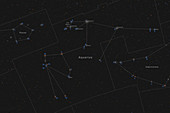 Aquarius Constellation, Labeled Diagram