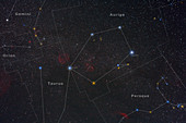 Auriga Constellation, Labeled Diagram