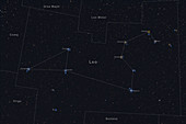 Leo, Constellation, Labeled