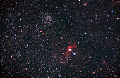 Open Star Cluster M52 and Bubble Nebula Complex