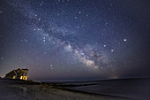Mars, Saturn and Milky Way over Cape Cod