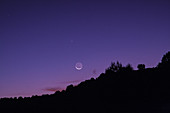 Planet Mercury and Waning Crescent Moon