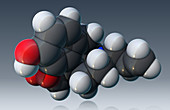 Naloxone, molecular model