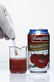Testing Tomato Juice for Acidity