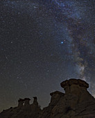 The Milky Way Above Hoodoo Formations, Utah