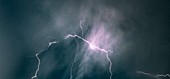 Lightning, time-exposure image