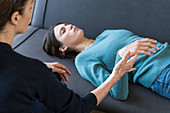 Young woman undergoing (No Suggestions) hypnosis