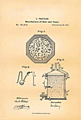 Pasteur's beer fermentation patent, 1873